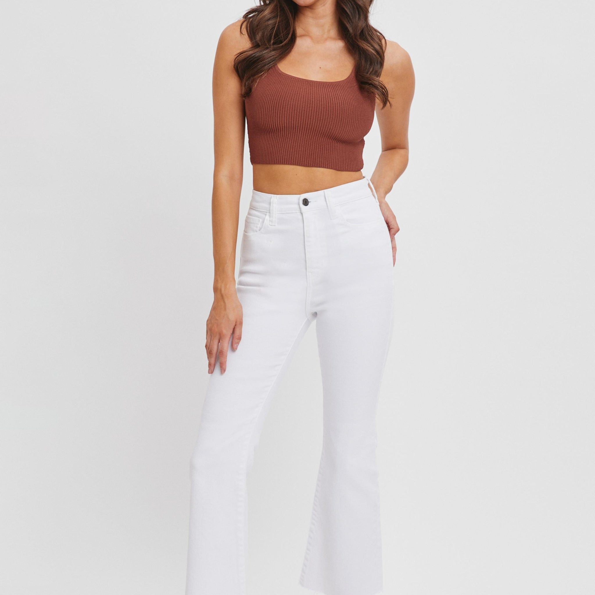 Play The Radio Cropped Jeans - White