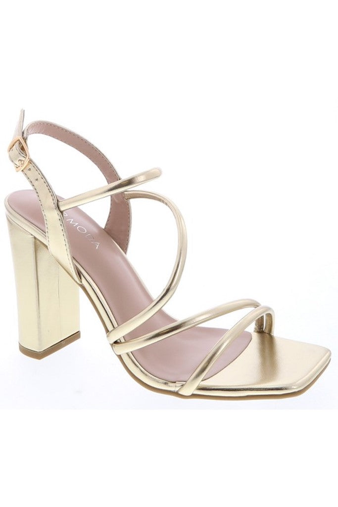 The Celeste Block Heel - Gold