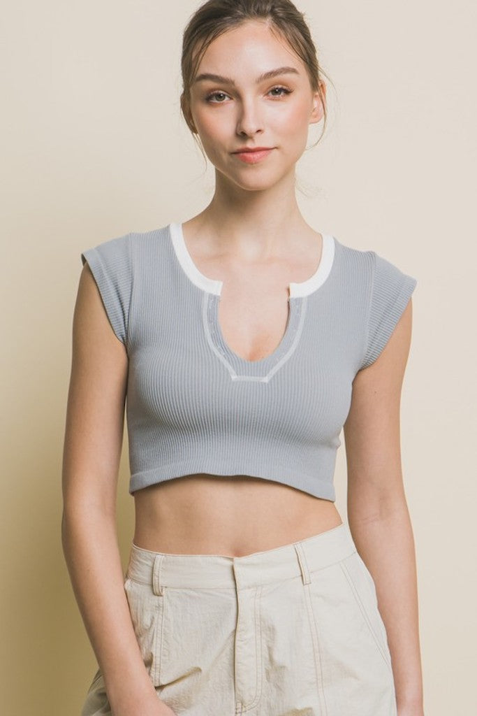 Freya Crop Top- Grey