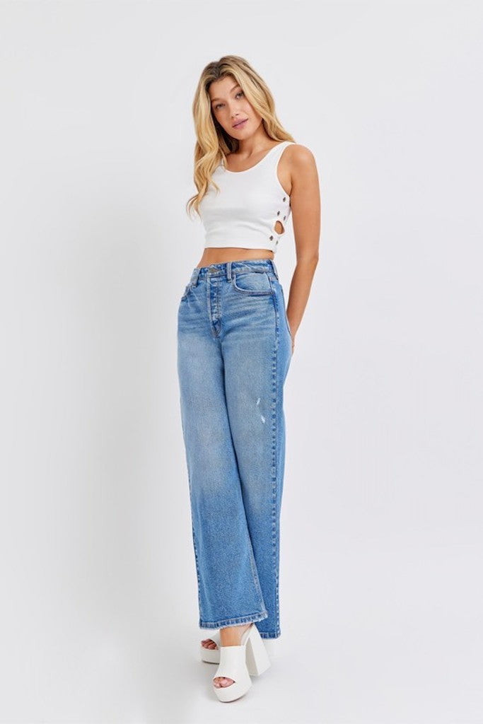 Feeling Bold Wide Legs Jeans - Medium Wash