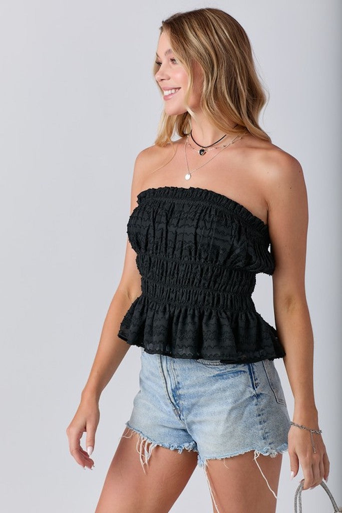 Charming Crush Tube Top- Black