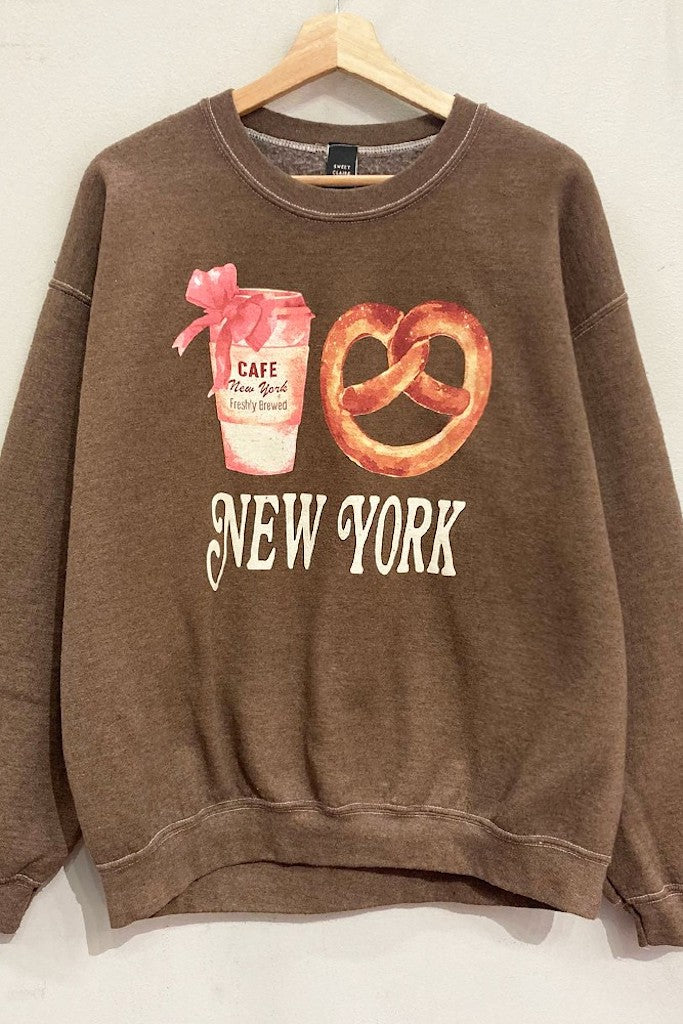 New York Coffee Sweatshirt- Brown