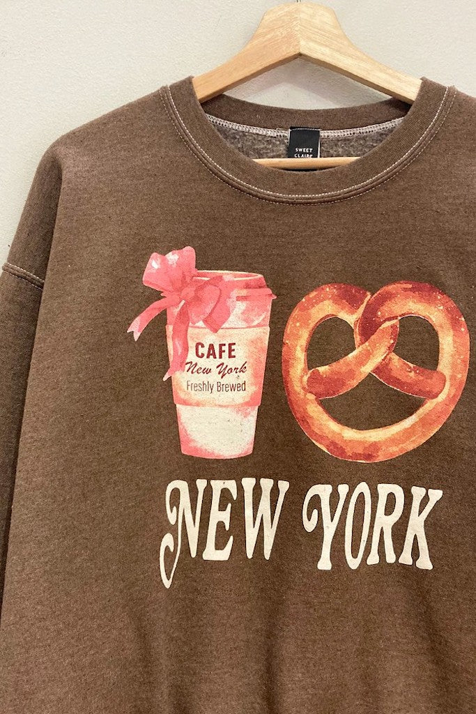 New York Coffee Sweatshirt- Brown