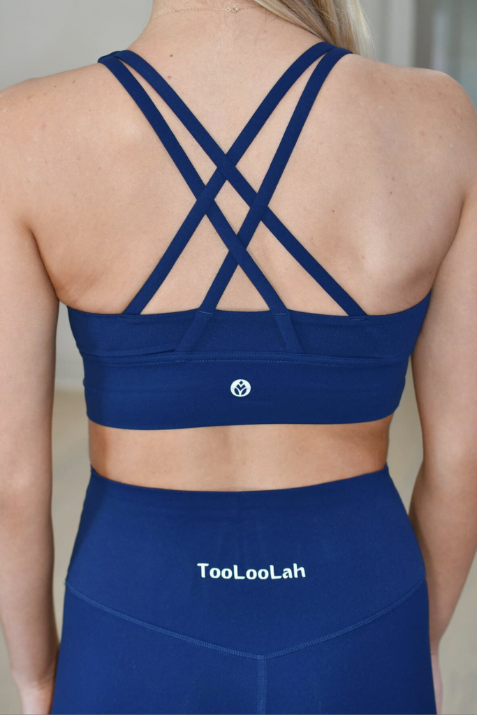 TooLooLah Pure Move Cross Back Bra - Navy