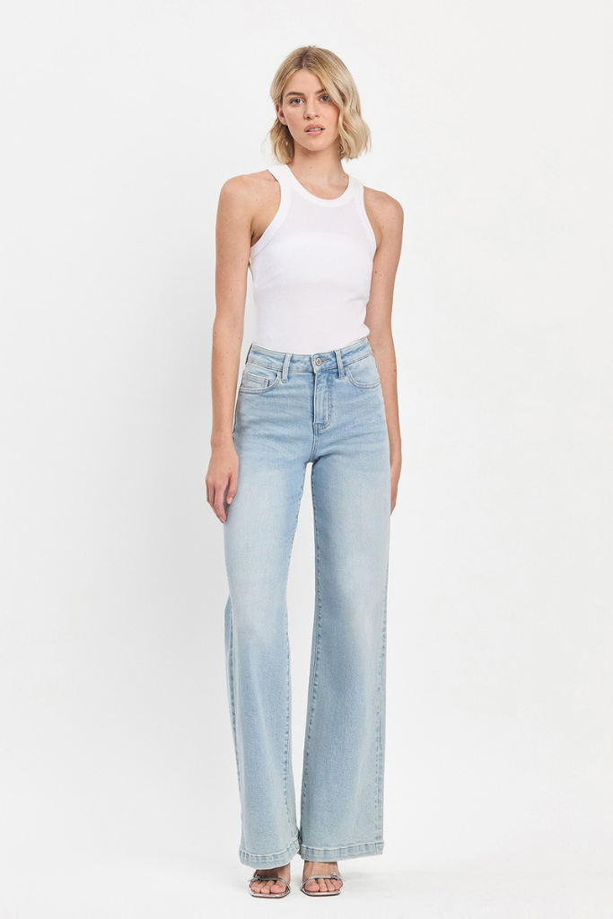 Ignite You Wide Leg Jeans - Light Wash