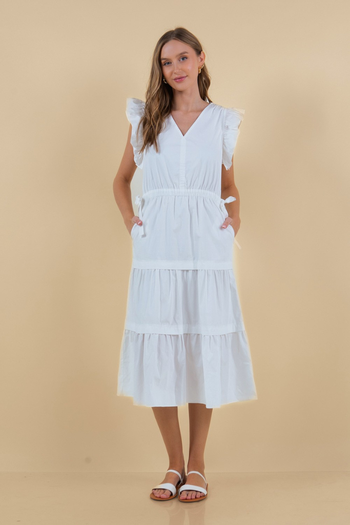 Endure Love Midi Dress - White