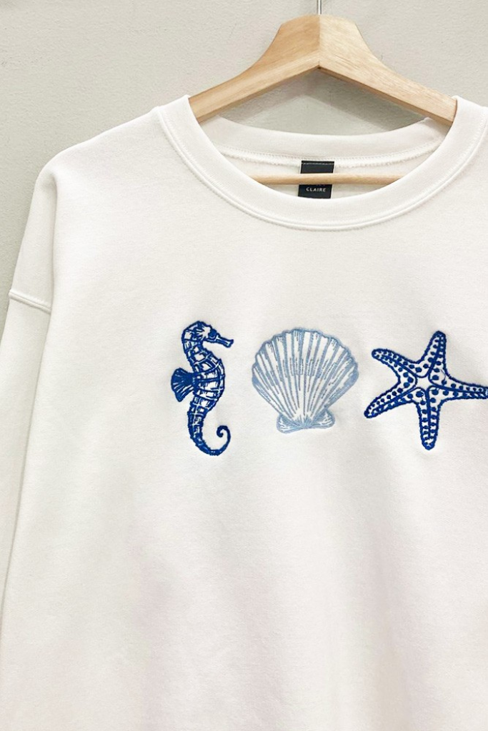 Marine Bliss Sweatshirt - Blue/White