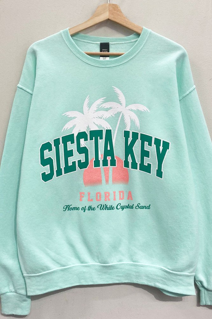 Siesta Key Graphic Sweatshirt - Aqua