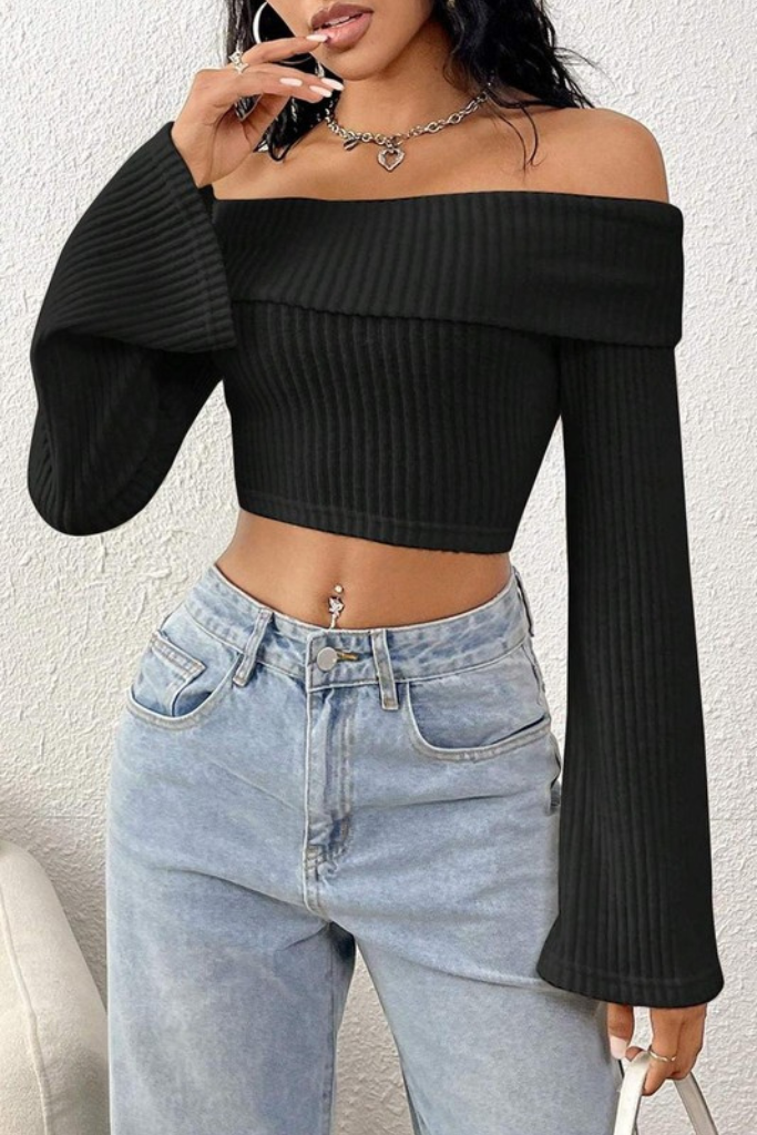 Break Hearts Crop Top - Black