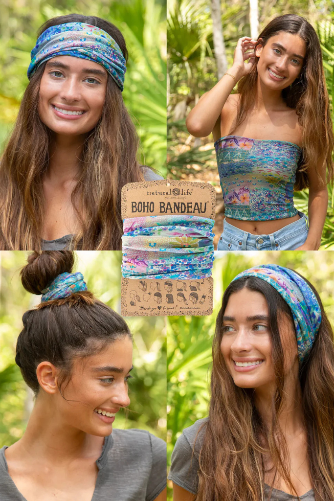 Full Boho Bandeau - Blue Watercolor