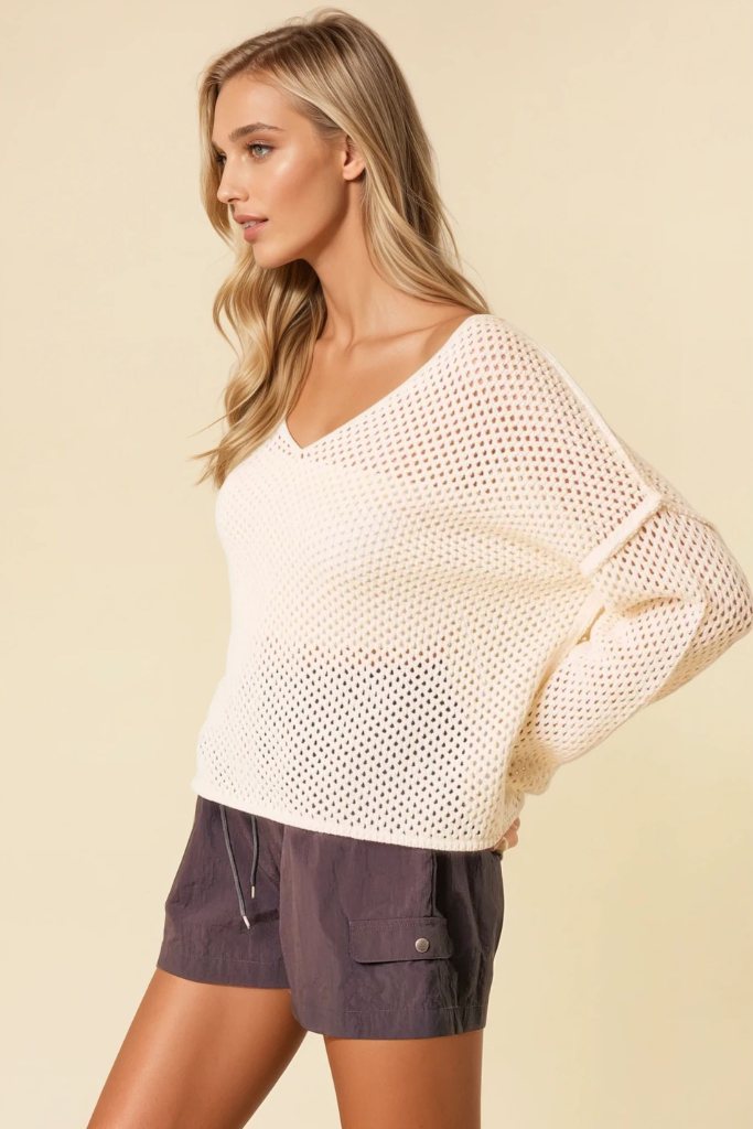 Bold Choice Open Knit Top - Ivory