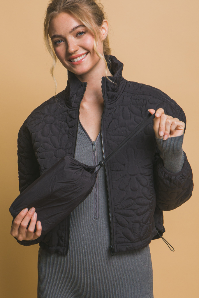 Miles On It Quilted Jacket - Black