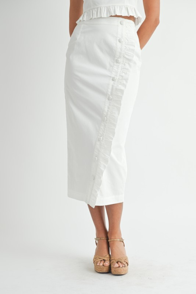 Rowena Midi Skirt - White