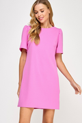 Chin High Bow Dress - Pink