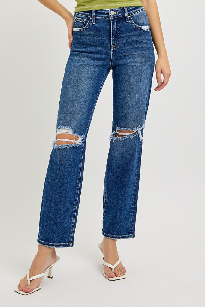 Rock You Straight Leg Jeans - Dark Wash