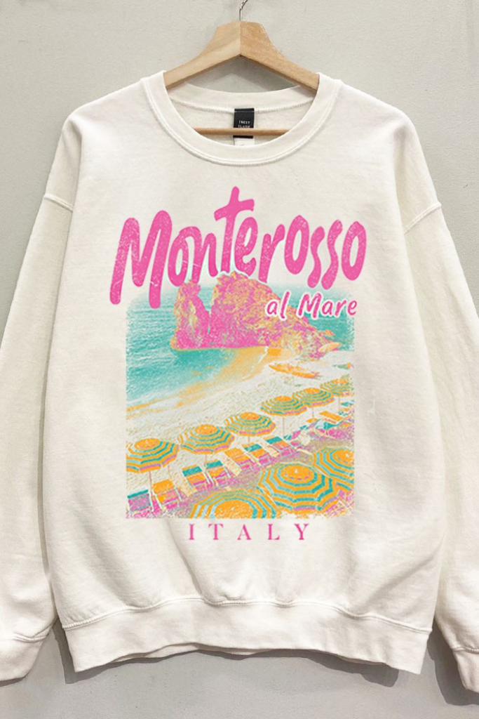 Monterosso Italy Graphic Sweatshirt - Cream