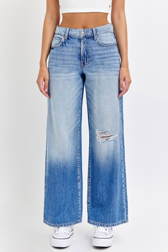 All Star Wide Leg Jeans - Medium Wash