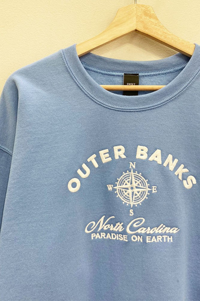 Outer Banks Coast Sweatshirt - Light Blue