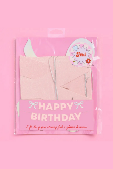 Birthday Bow Banner - Pink