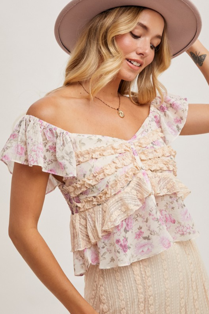 Near Perfect Ruffle Top - Pink