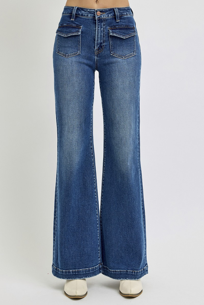 Landslide Wide Leg Jeans - Dark Wash