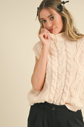 If You Love Cable Knit Sweater Vest - Cream