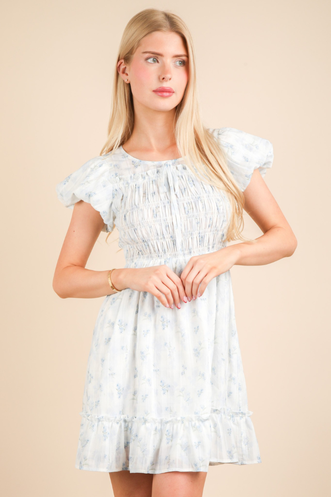 Haven Floral Dress - Blue