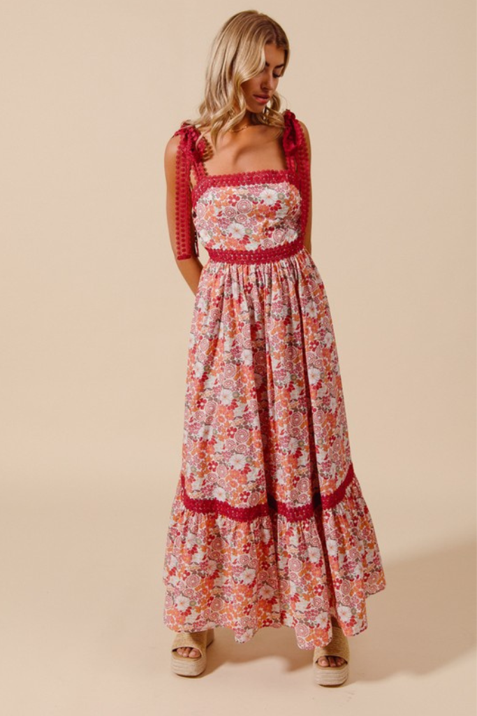 Refined Grace Floral Maxi Dress - Pink