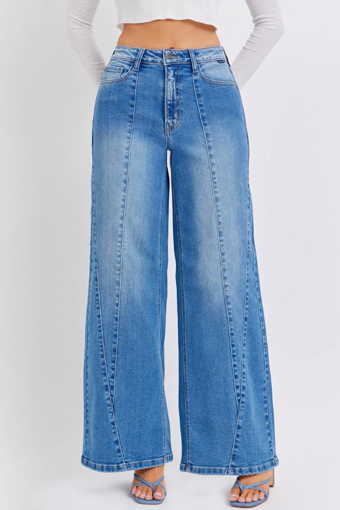 Adventure Time Wide Leg Jeans - Medium Wash