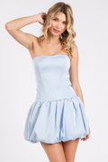 Susanna Satin Romper - Baby Blue