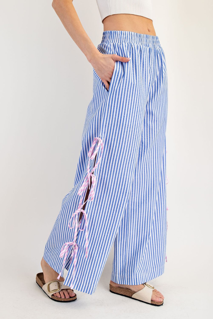 Folklore Striped Pants - Blue