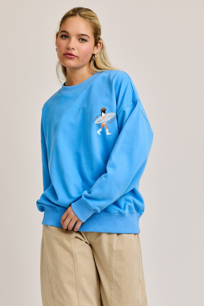 Surfs Up Graphic Sweatshirt - Blue