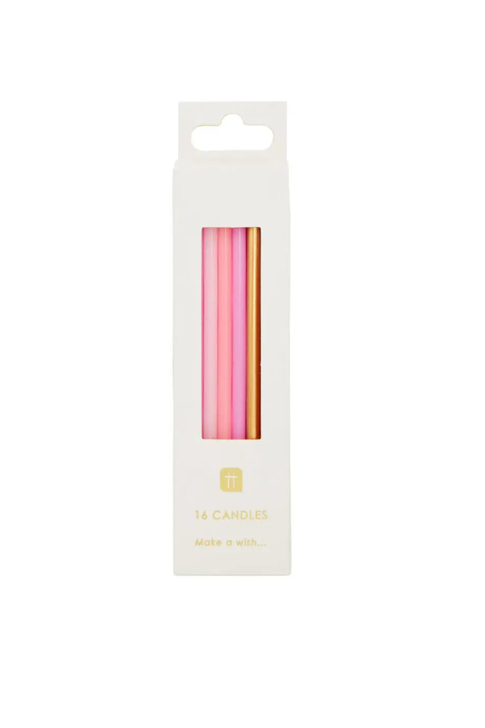 Birthday Candles - Pink/Gold