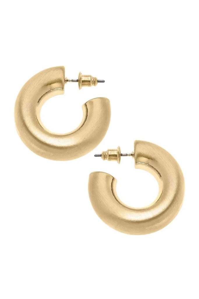 Coraline Hoop Earrings- Satin Gold