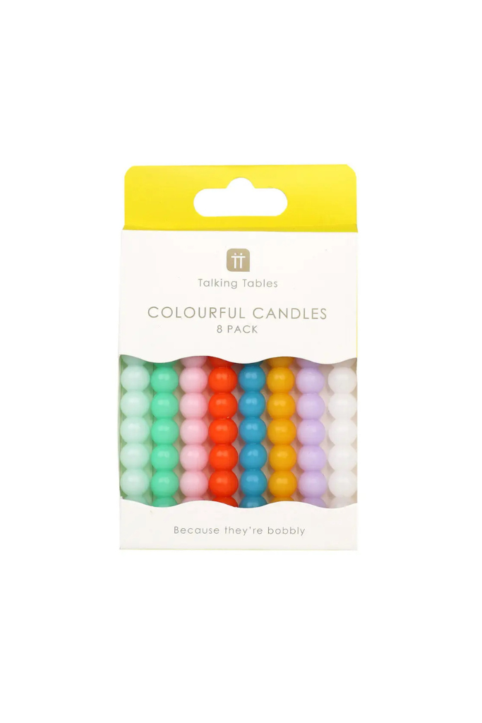 Colorful Bobble Candles - 8 Pack