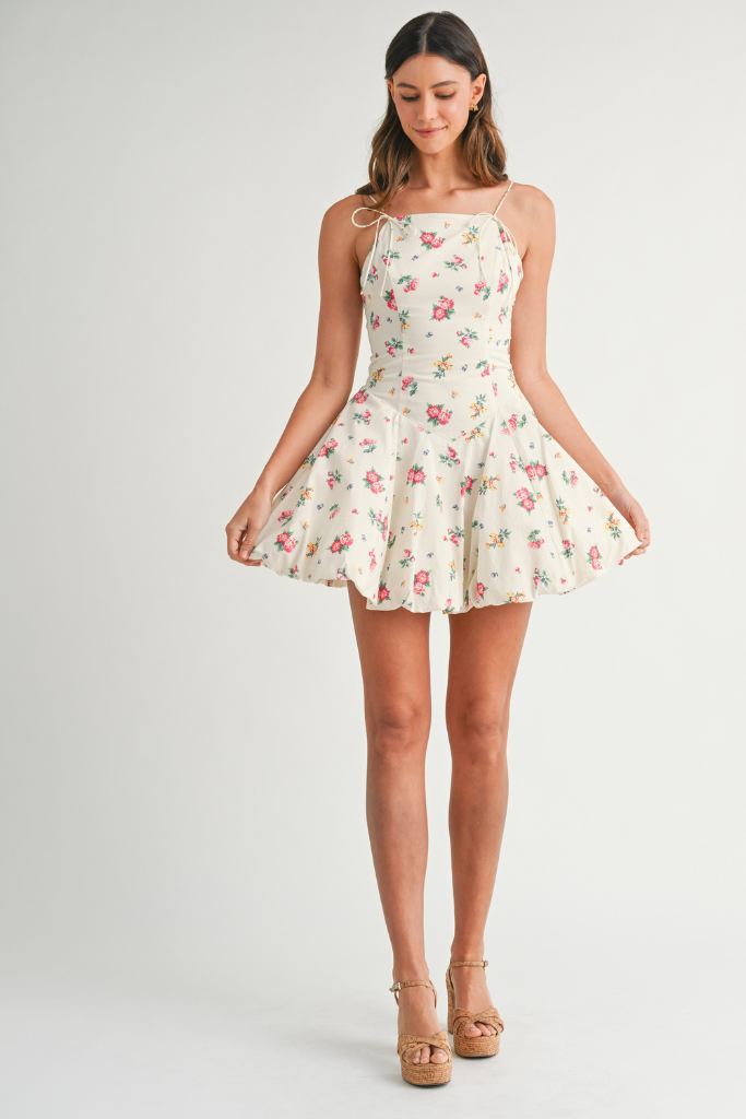 My Wish Floral Romper - Cream