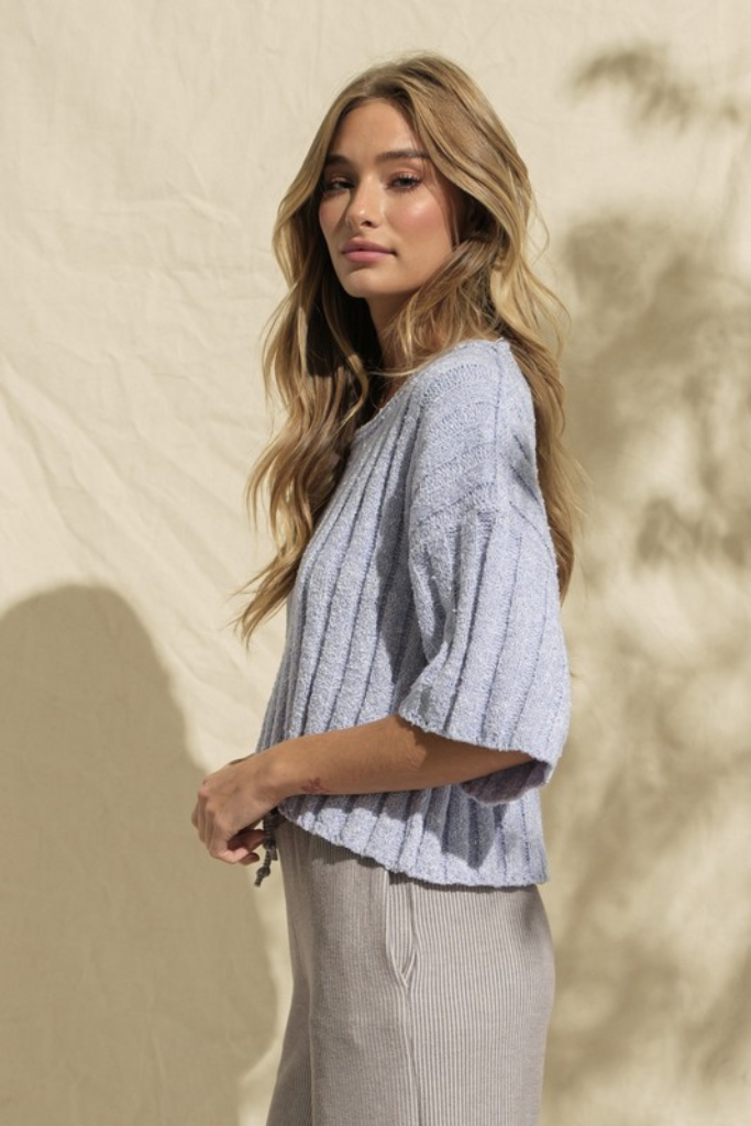 Adley Cropped Sweater - Periwinkle