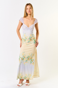 On A Journey Maxi Dress - Blue/Yellow