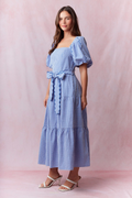 Finer Things Dress - Blue/White