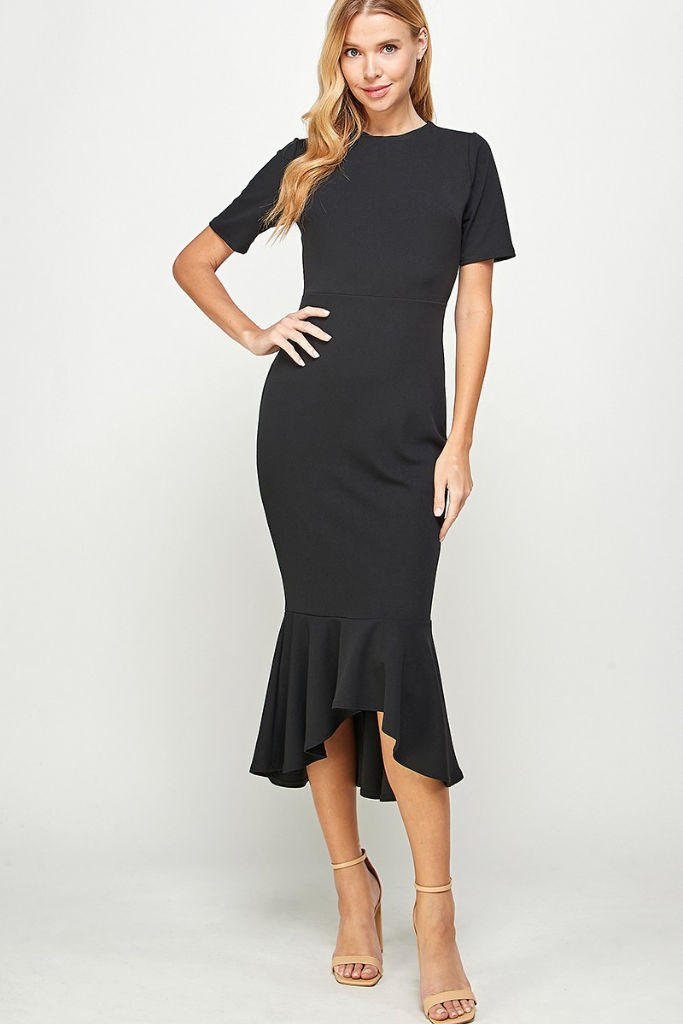 Live Bold Midi Dress - Black