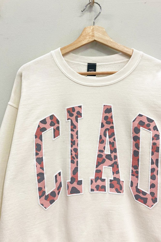 Leopard Ciao Sweatshirt - Cream