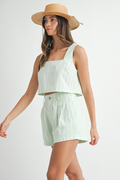 Better Half Striped Shorts - Sage