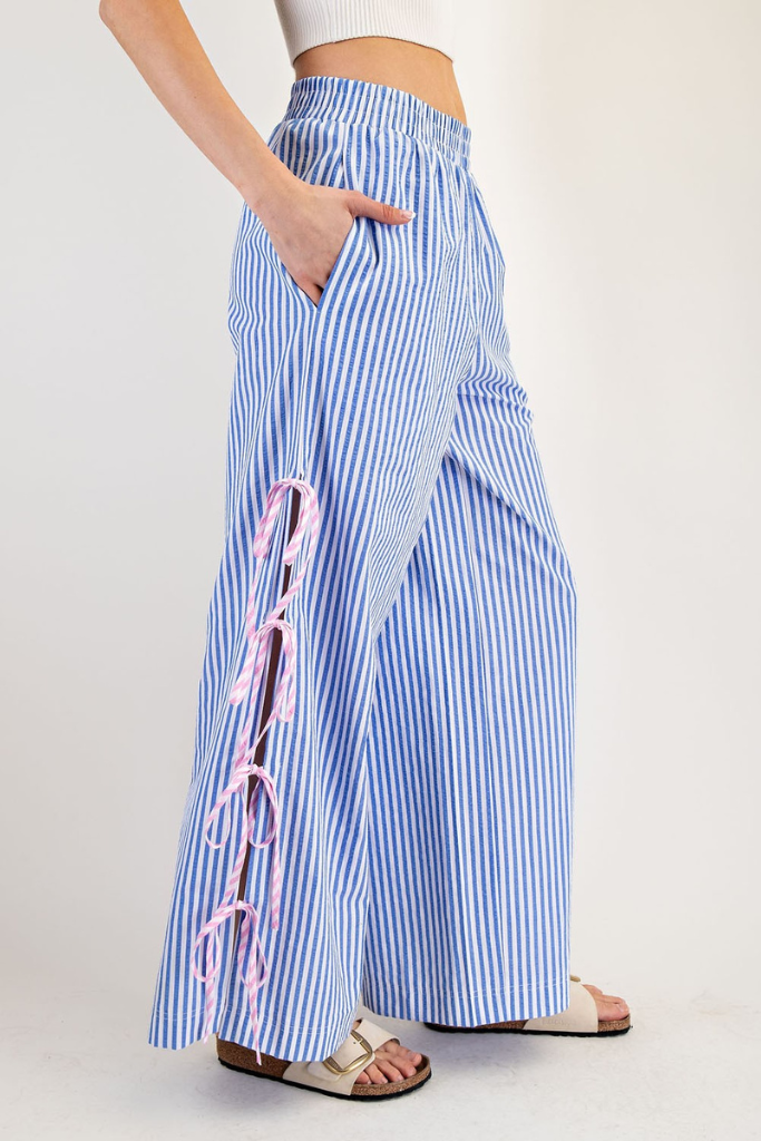 Folklore Striped Pants - Blue