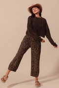 Small Town Wide Leg Pants - Leopard