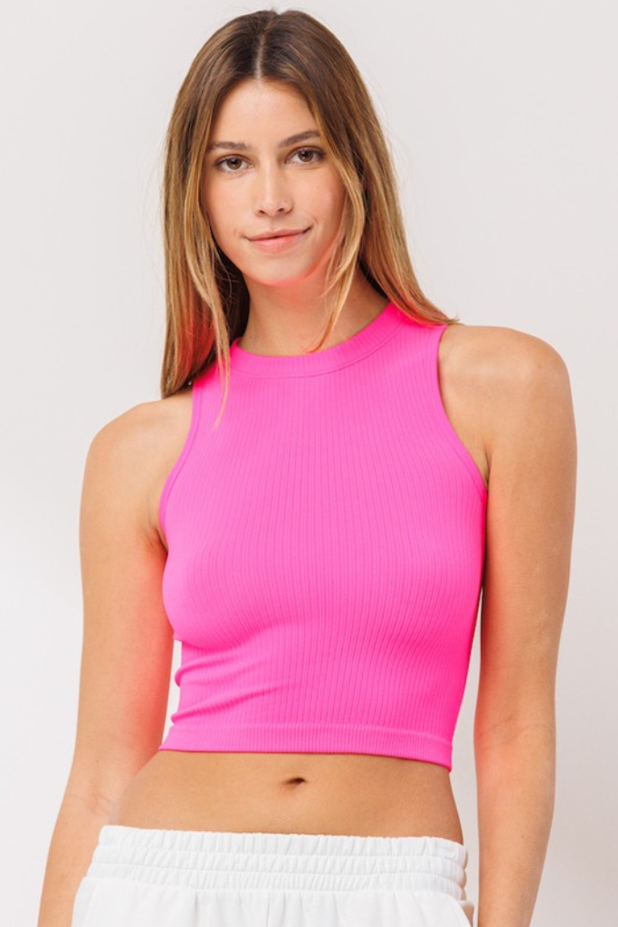 Focus On Me Crop Top - Fuchsia