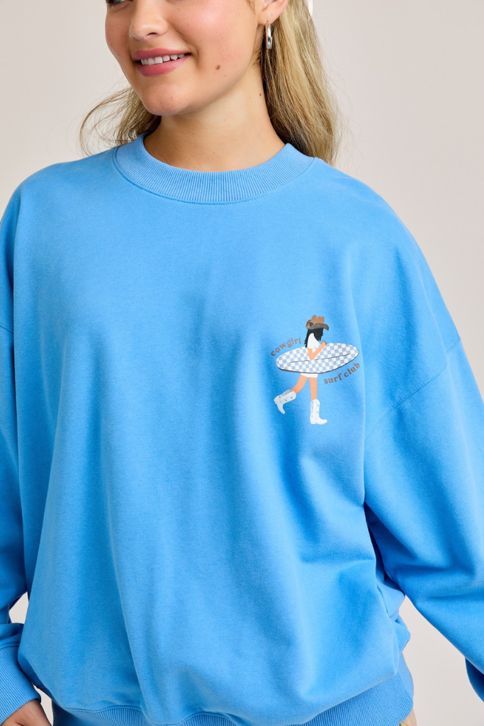 Surfs Up Graphic Sweatshirt - Blue