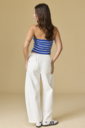 Mirabel Bandeau Tube Top - Blue/White