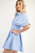 Roxy Pleated Dress - Blue