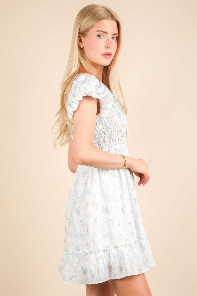 Haven Floral Dress - Blue