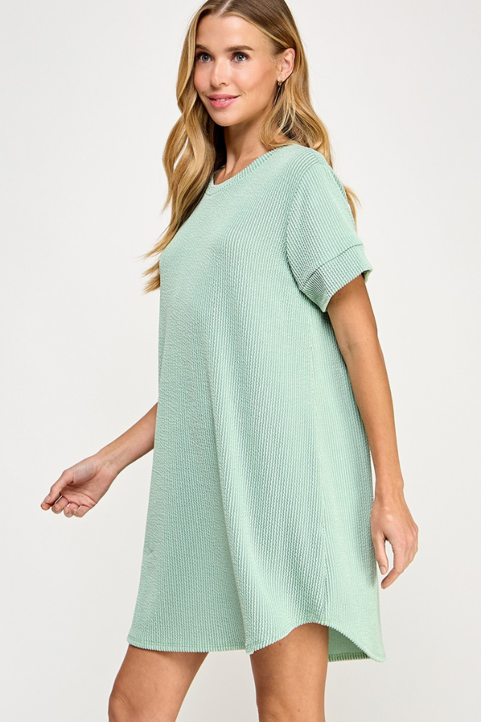 Simply Me Ribbed Dress - Sage